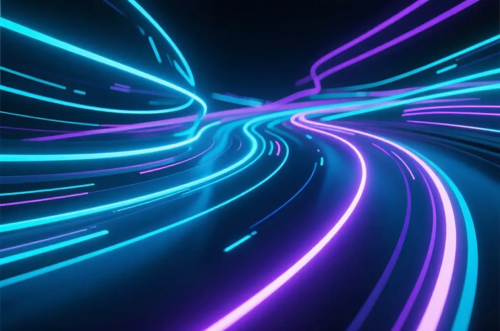 未来科技感数字跑道与光影线条
